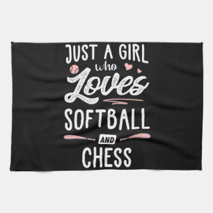 Nur ein Mädchen, das Softball und Schach liebt Ges Geschirrtuch