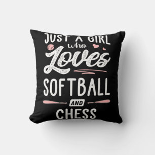 Nur ein Mädchen, das Softball und Schach liebt Ges Kissen