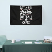 Nur ein Mädchen, das Softball und Schachgeschenke Banner (Messeveranstaltung)