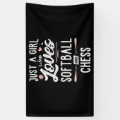 Nur ein Mädchen, das Softball und Schachgeschenke Banner (Vertikal)
