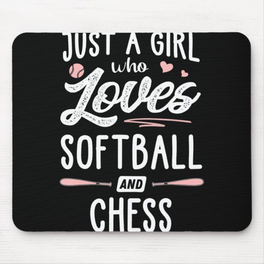 Nur ein Mädchen, das Softball und Schachspenden Li Mousepad (Vorne)