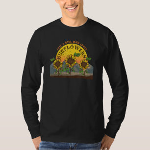 Nur ein Mädchen, das Sonnenblumen für Teenager-Mäd T-Shirt