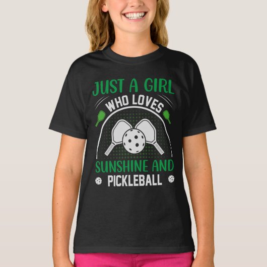 Nur ein Mädchen, das Sonnenschein und Pickleball L T-Shirt (Vorderseite)