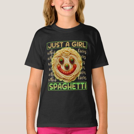 Nur ein Mädchen, das Spaghetti Liebe T-Shirt (Vorderseite)