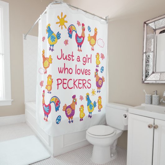 Nur ein Mädchen, das Speck Duschvorhang (Beispiel)