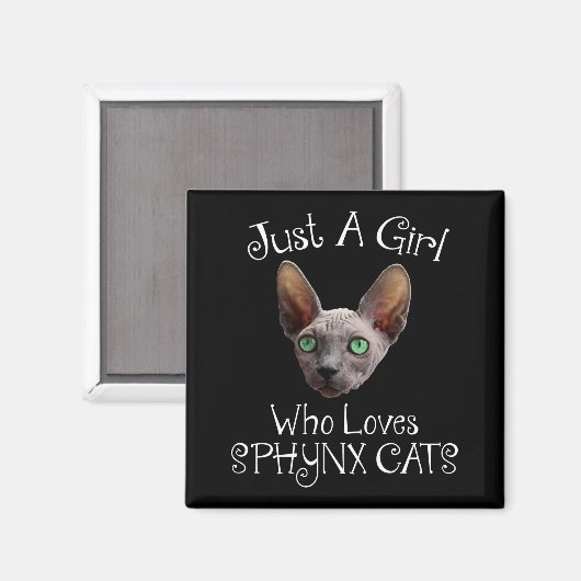 Nur ein Mädchen, das Sphynx-Katzen Liebe Magnet (Vorderseite/Rückseite)