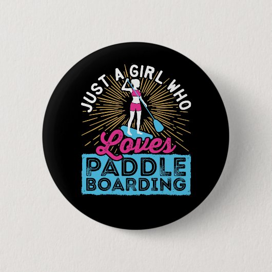 Nur ein Mädchen, das Stand-Up-Paddle-Surfen SUP fü Button (Vorderseite)