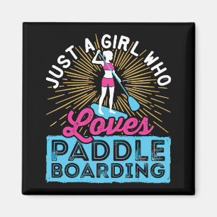 Nur ein Mädchen, das Stand-Up-Paddle-Surfen SUP fü Magnet