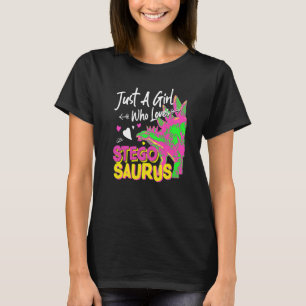 Nur ein Mädchen, das Stegosaurus Girl Dinosaur Pa T-Shirt