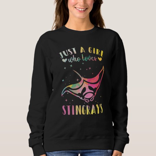 Nur ein Mädchen, das Stingrochen Liebe Wasserfarbe Sweatshirt (Vorderseite)