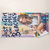 Nur ein Mädchen, das Strände Lieben Strandtuch (Vorderseite)