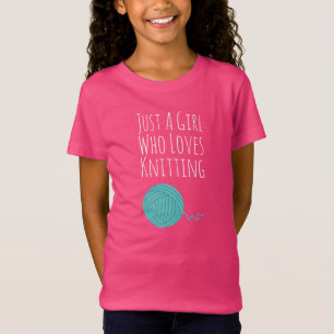 Nur ein Mädchen das Stricken liebt Rosa Strickerin T-Shirt