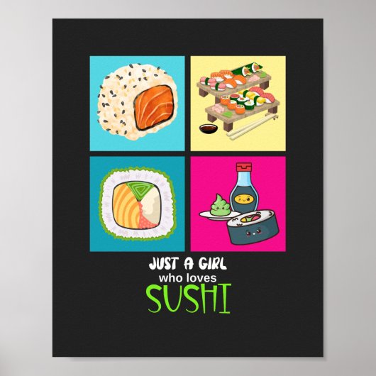 Nur ein Mädchen, das Sushi Lieben Poster (Vorne)
