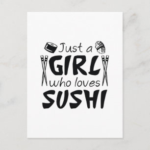 Nur ein Mädchen, das Sushi Lieben Postkarte