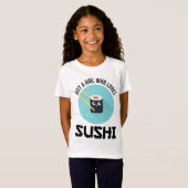 Nur ein Mädchen, das Sushi Lieben T-Shirt (Vorne ganz)