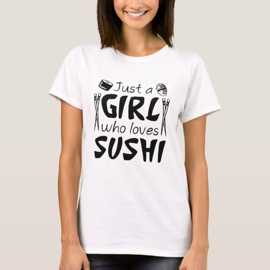 Nur ein Mädchen, das Sushi Lieben T-Shirt (Vorderseite)