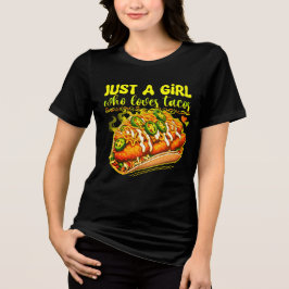 Nur ein Mädchen, das Tacos Lieben Tri-Blend Shirt