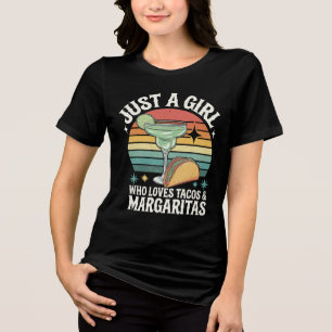 Nur ein Mädchen, das Tacos und Margarita Mexican l Tri-Blend Shirt