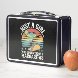 Nur ein Mädchen, das Tacos und Margarita Mexican m Metall Brotdose
