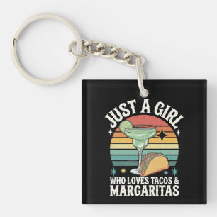 Nur ein Mädchen, das Tacos und Margarita Mexican m Schlüsselanhänger