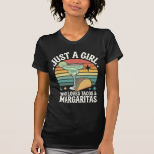 Nur ein Mädchen, das Tacos und Margarita Mexican m T-Shirt