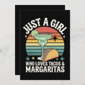 Nur ein Mädchen, das Tacos und Margarita mexikanis Einladung (Vorne/Hinten)