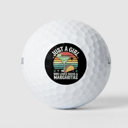 Nur ein Mädchen, das Tacos und Margarita mexikanis Golfball (Vorderseite)