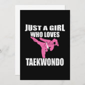Nur ein Mädchen, das Taekwondo-Geschenke für Kampf Einladung (Vorne/Hinten)