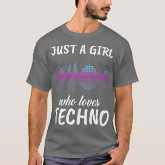 Nur ein Mädchen, das Techno Liebe T-Shirt