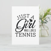 Nur ein Mädchen, das Tennis Liebe Dankeskarte (Stehend Vorderseite)