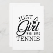 Nur ein Mädchen, das Tennis Liebe Dankeskarte (Vorne/Hinten)