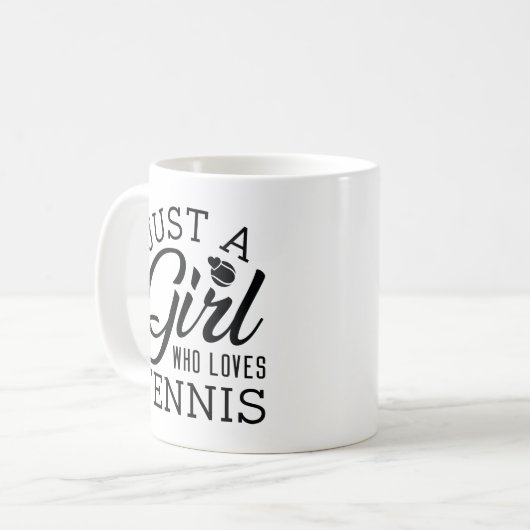 Nur ein Mädchen, das Tennis Liebe Kaffeetasse (Vorderseite Links)