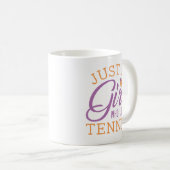 Nur ein Mädchen, das Tennis Liebe Kaffeetasse (VorderseiteRechts)