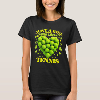 Nur ein Mädchen, das Tennis Liebe T-Shirt