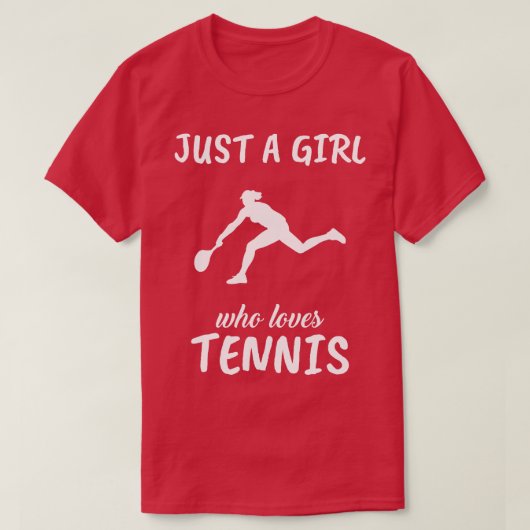 Nur ein Mädchen, das Tennis Liebe T-Shirt (Design vorne)