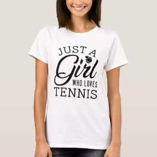 Nur ein Mädchen, das Tennis Liebe T-Shirt