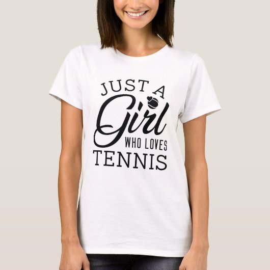 Nur ein Mädchen, das Tennis Liebe T-Shirt (Vorderseite)