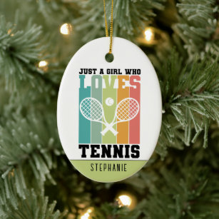 Nur ein Mädchen, das Tennis Lieben   Tennis Player Keramik Ornament