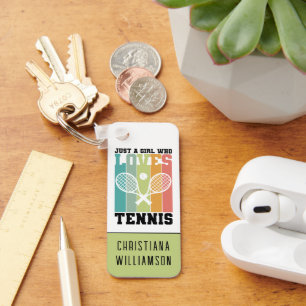 Nur ein Mädchen, das Tennis Lieben   Tennis Player Schlüsselanhänger
