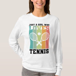 Nur ein Mädchen, das Tennis Lieben Tennis Player T-Shirt
