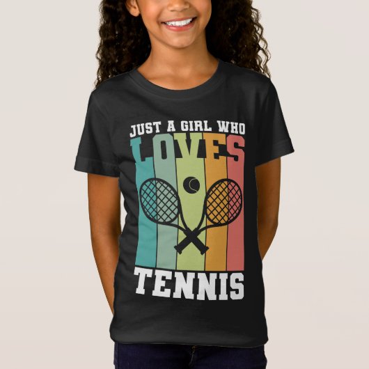 Nur ein Mädchen, das Tennis Lieben | Tennisspieler T-Shirt (Vorderseite)