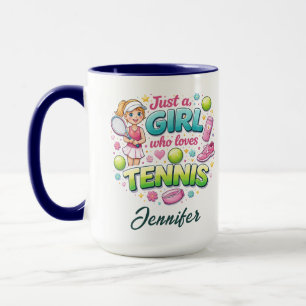 Nur ein Mädchen, das Tennis liebt Tennis Tag Tasse