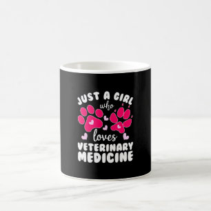 Nur ein Mädchen, das Tierarzneimittel Kaffeetasse