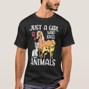 Nur ein Mädchen, das Tiere Liebe, die Katze pferd T-Shirt