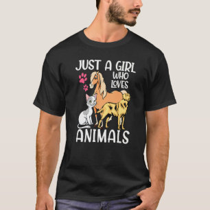 Nur ein Mädchen, das Tiere Liebe, die Katze pferd T-Shirt
