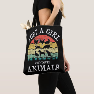 Nur ein Mädchen, das Tiere Liebe Tasche