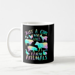 Nur ein Mädchen, das Tiere züchtet, Kühe Schweine Kaffeetasse