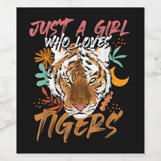Nur ein Mädchen, das Tiger Liebe | Tiger Lovers Gi Weinetikett (Einzelnes Label)