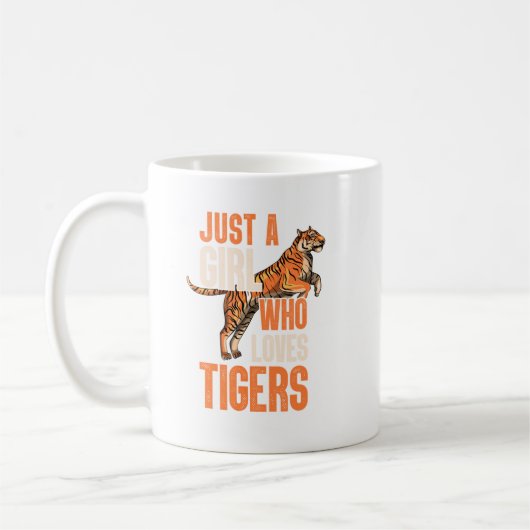 Nur ein Mädchen, das Tigers Tiger Safari Lieben. p Kaffeetasse (Links)