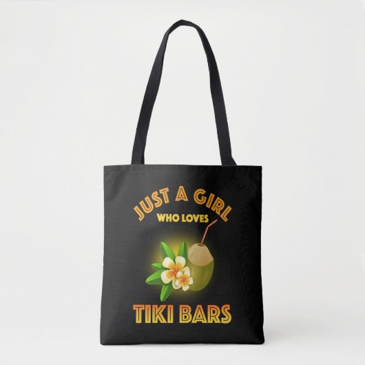 Nur ein Mädchen, das Tiki Bars Lieben Tasche (Vorderseite)
